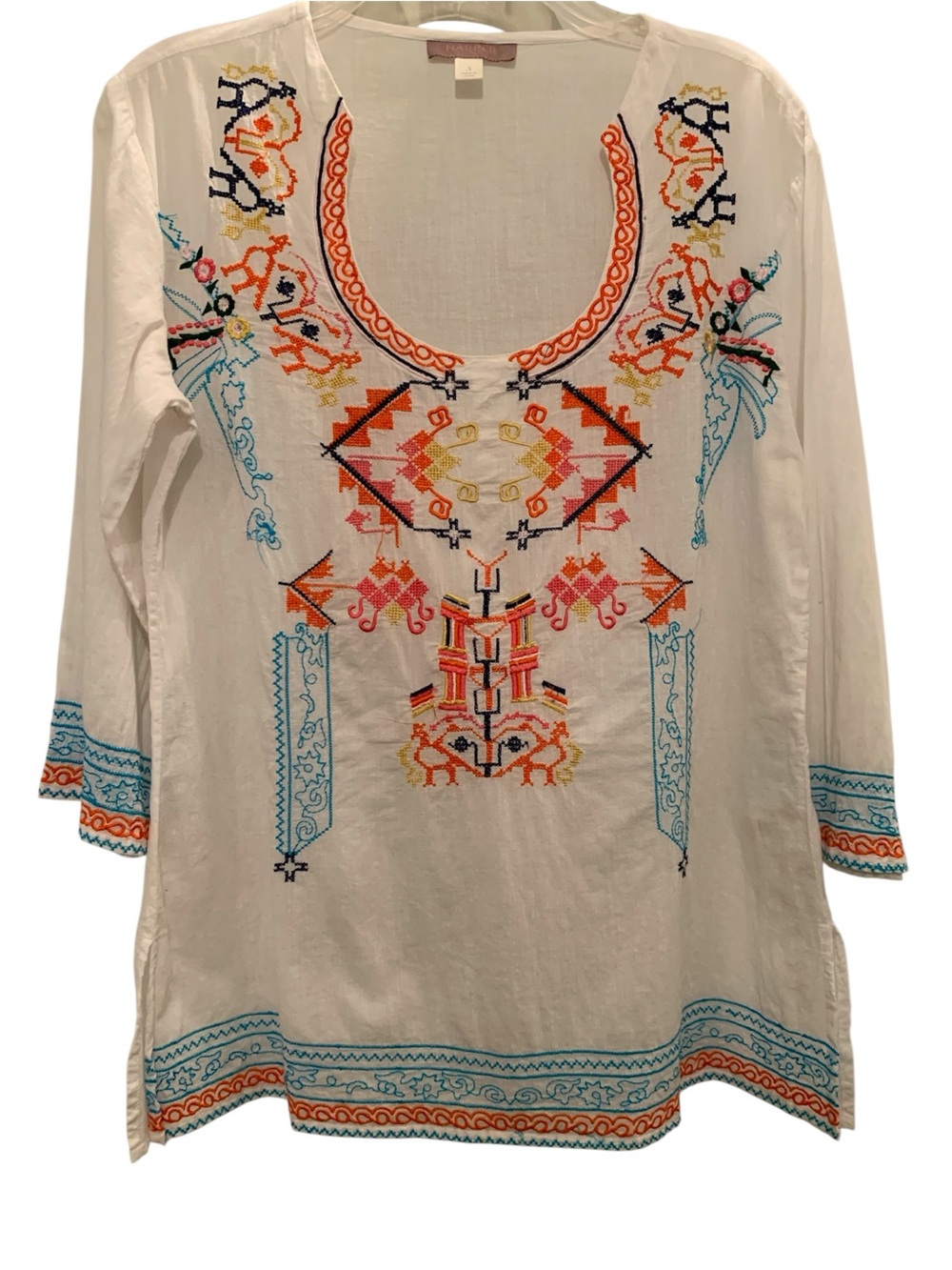HARPER GORGEOUS EMBROIDERED COTTON TUNIC. EXCELLENT CONDITION!! NWOT